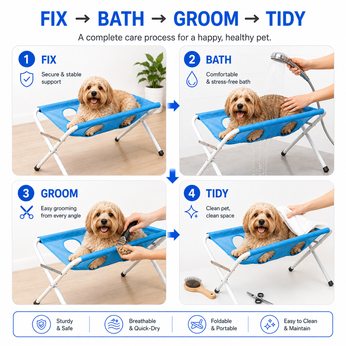 Pawwash Foldable Pet Bathing & Grooming Stand